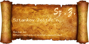 Sztankov Zoltán névjegykártya